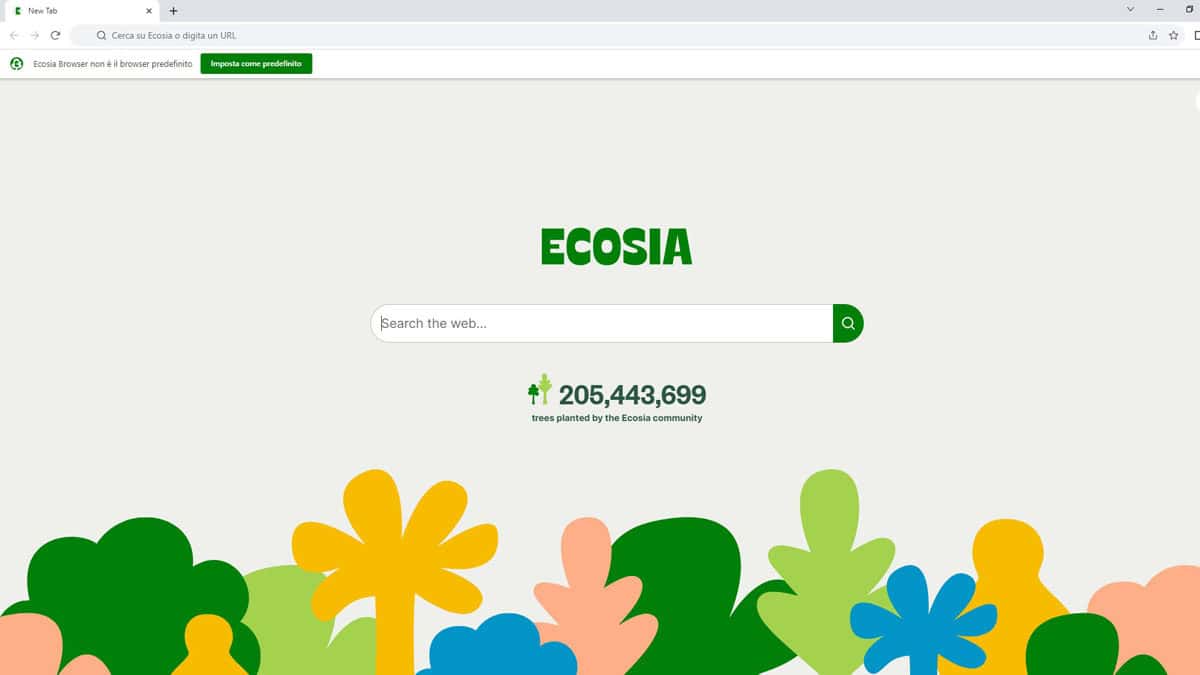 Ecco il browser di Ecosia per Windows e macOS